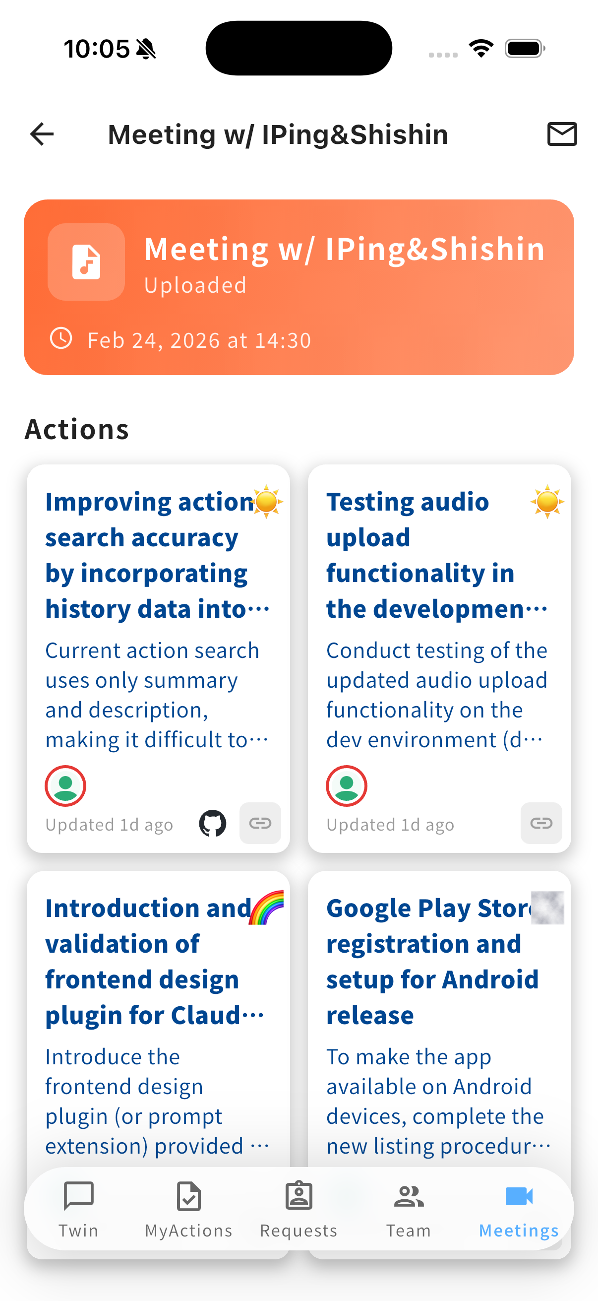Action Items - Auto-generated tasks from meeting